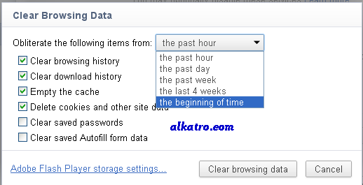 cara clear history pada browser  ye