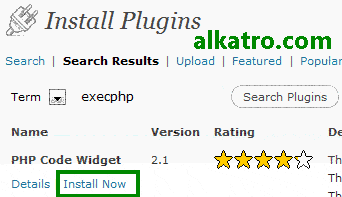 cara setting,install plugin PHP widget wordpress